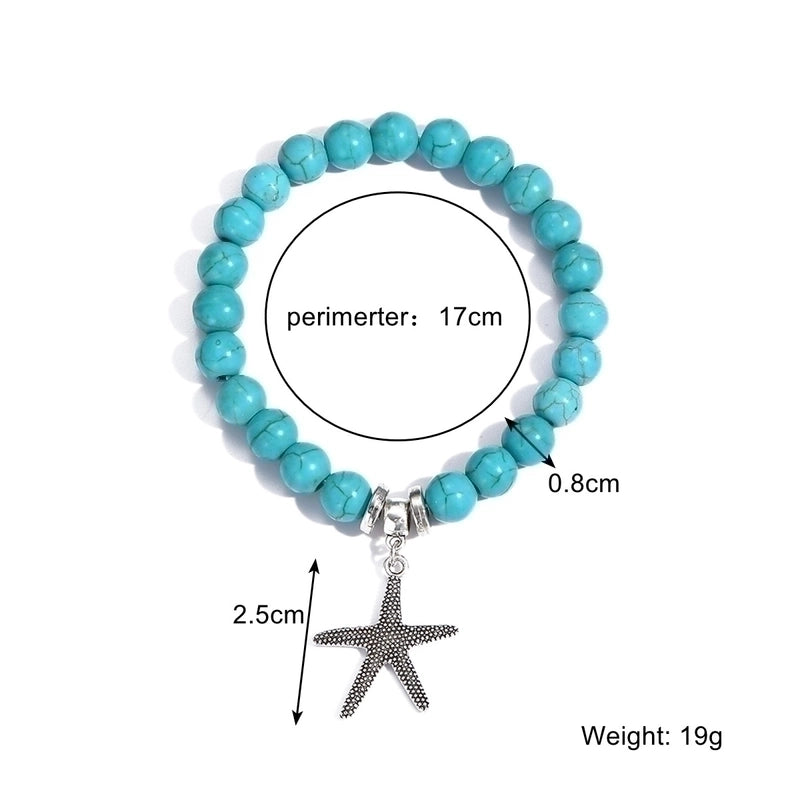 Fashion Starfish Butterfly Turquoise Beaded Women’s Bracelets 1 Piece