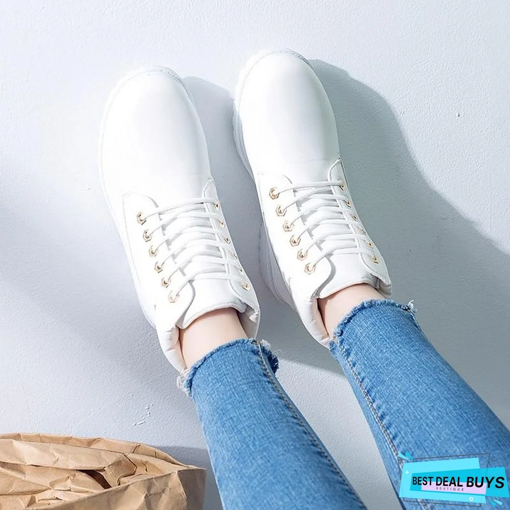 Autumn Early Winter Shoes Women Flat Heel Boots Fashion Keep warm Women's Boots Brand Woman Ankle Botas