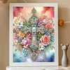 kit de peinture diamant&eacute;e partielle partielle &agrave; forme sp&eacute;ciale 5D magnifique croix 30x40cm