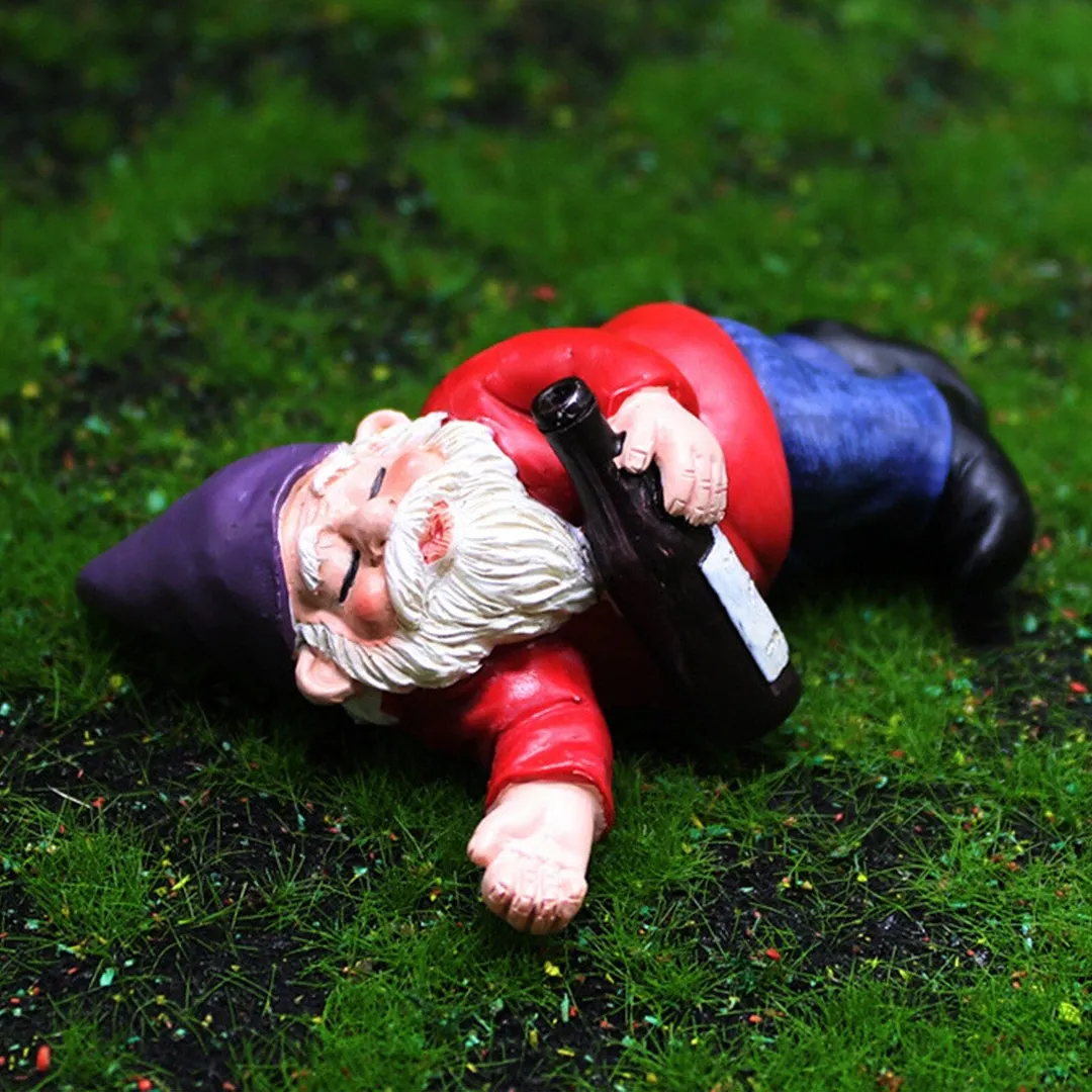 Miniature Garden Drunk Dwarfs Elves Ornaments Moss Micro Landscape Fairy Decorations Mini Resin Crafts Figure Bonsai Home Decor