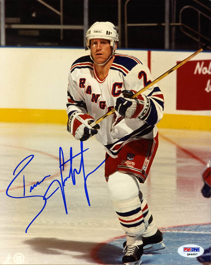 Brian Leetch SIGNED 8x10 Photo Poster painting New York Rangers PSA/DNA AUTOGRAPHED NHL