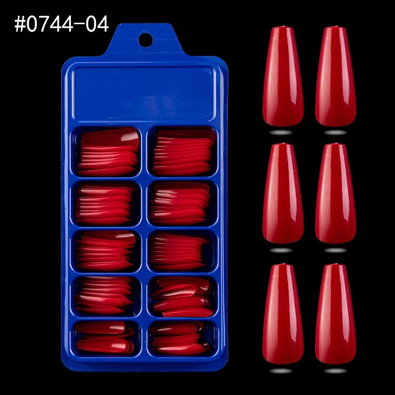 Lamemoria 100/500pcs/opp/box Fake Nails Coffin Nail Tips Press on Nails Natural Clear Long Ballerina DIY False Nail Full Cover-Nail Inspo