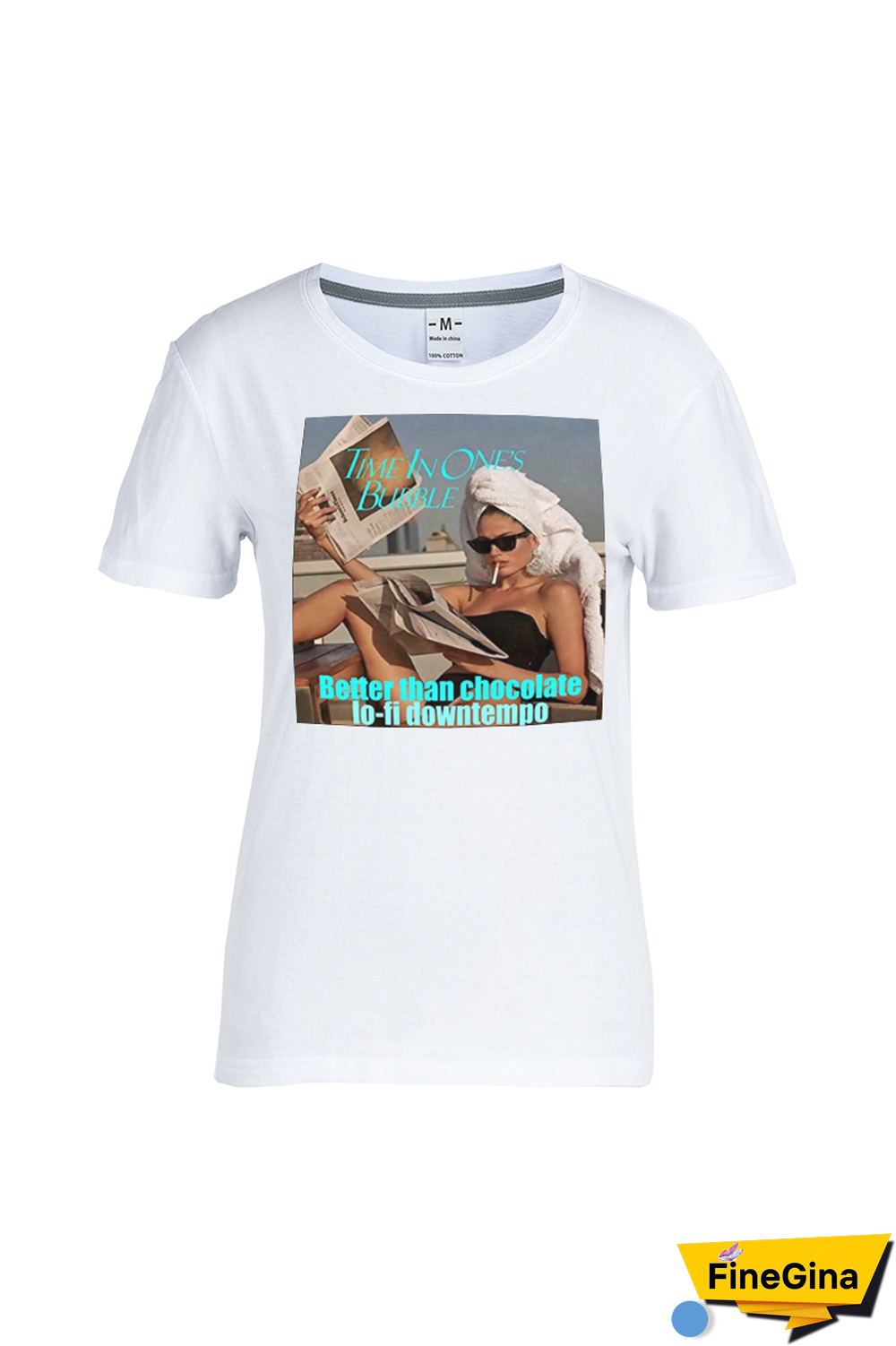 White Casual Daily Print Patchwork O Neck T-Shirts