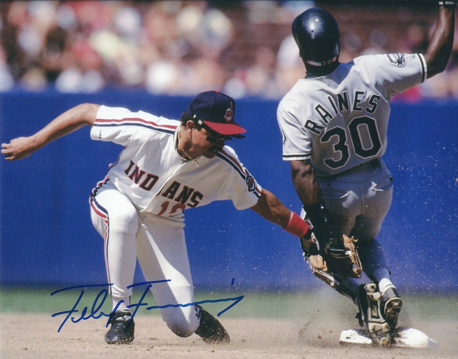 Signed 8x10 FELIX FERMIN Cleveland Indians Autographed Photo Poster painting - COA