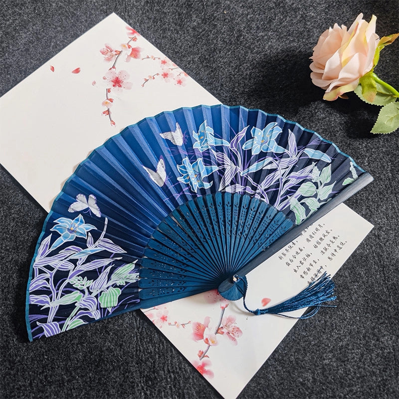 Antique Fan Folding Fan Men’s And Women’s Classical Dancing Fan Ancient Costume Performance Photography Hanfu Props Chinese Style Handmade Folding Fan