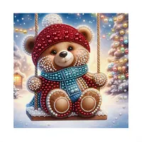 Red Hat Bear - Pearls Painting