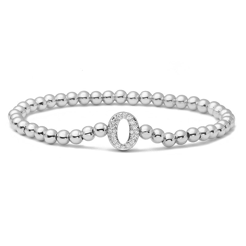 Vintage Style Minimalist Classic Style Letter Copper Zircon 18K Gold Plated Inlay Bracelets