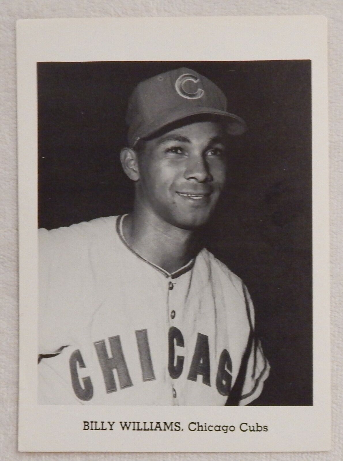 Original 1960's BILLY WILLIAMS CHICAGO CUBS Team Issue B&W Photo Poster painting Card 5X7 EX+