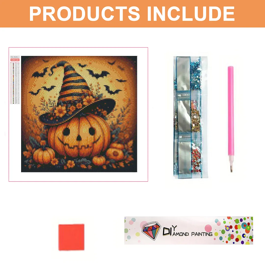 Halloween A Full DIY 5D Square Drill Diamond Dots Paintings Picture Arts Craft 13.78x13.78Inch Crystal Art Paint by Diamond Diamond Crystal Rhinestones Painting Kits for Adults Beginner Home Wall Deco