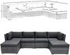 0% OFF NICESOUL 118''L PE Rattan Patio Furniture Sectional Sofa Sets with Cushions Outdoor PE Wicker Conversation Sets Including CSA Aproved Fire Pit Table with Blue Stones & Wind Glass??Gray-7 Pieces with Fire Pit Table