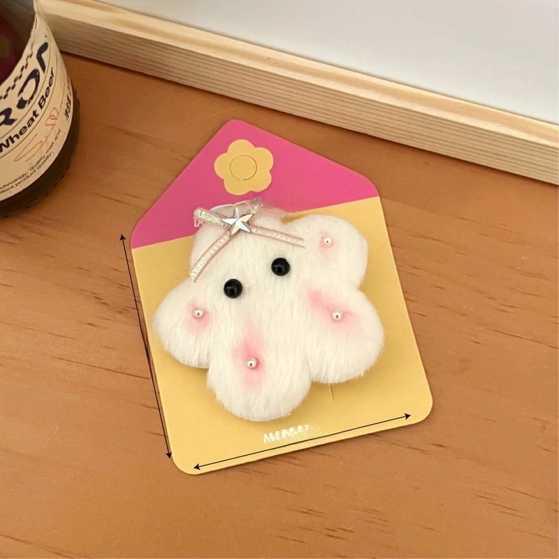 Cute Sweet Women’s Star Heart Shape Plush Hair Clip