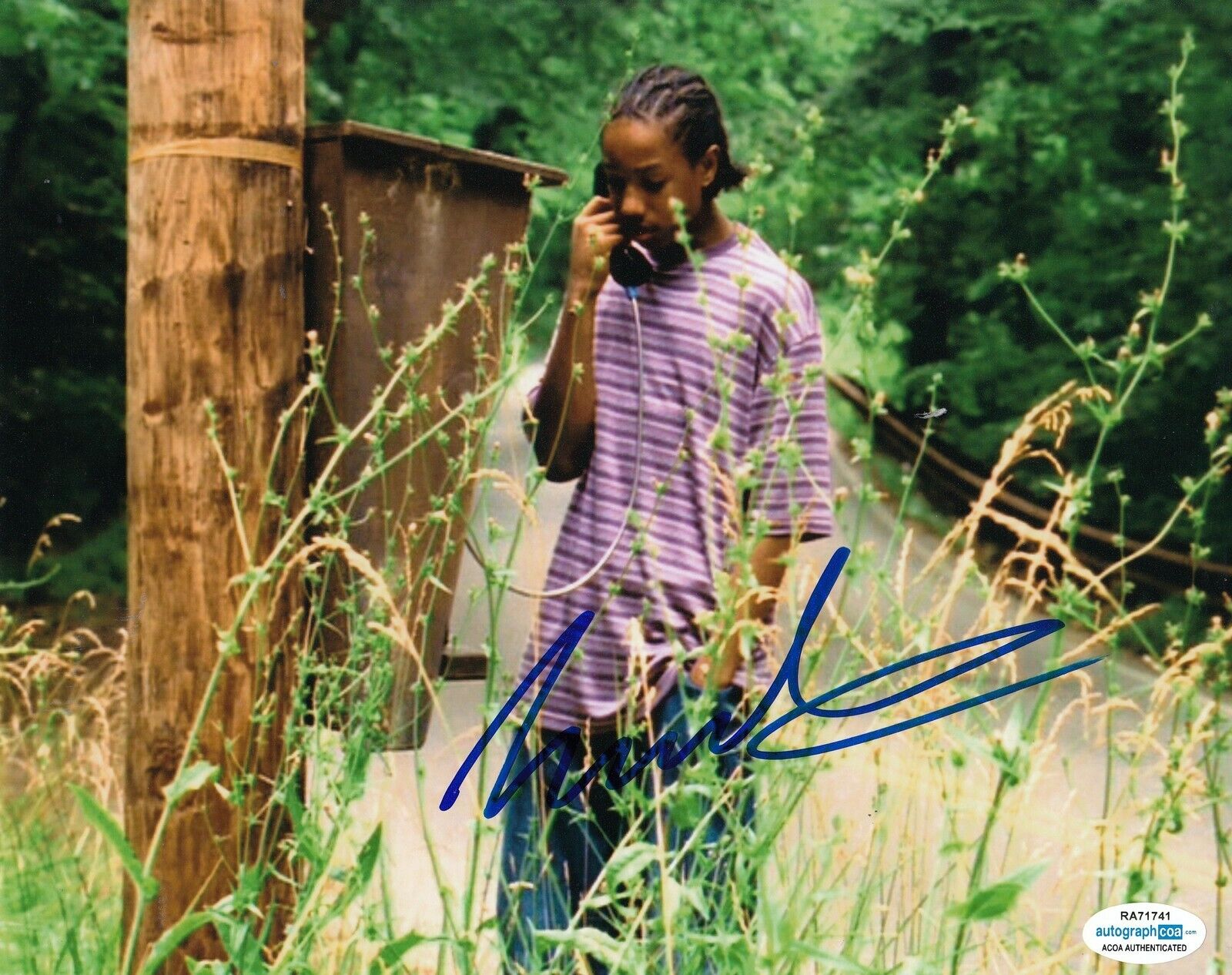 MICHAEL B JORDAN signed (THE WIRE) TV SHOW 8X10 Photo Poster painting *Wallace* ACOA #1