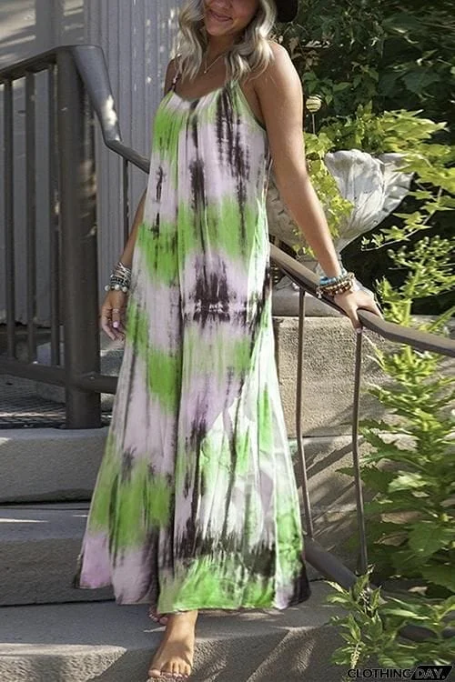 Tie Dye Slip Maxi Dress