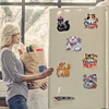 (US Only)6pcs 2D Flat Acrylic Independence Day Cat DIY Diamond Painting Fridge Magnets