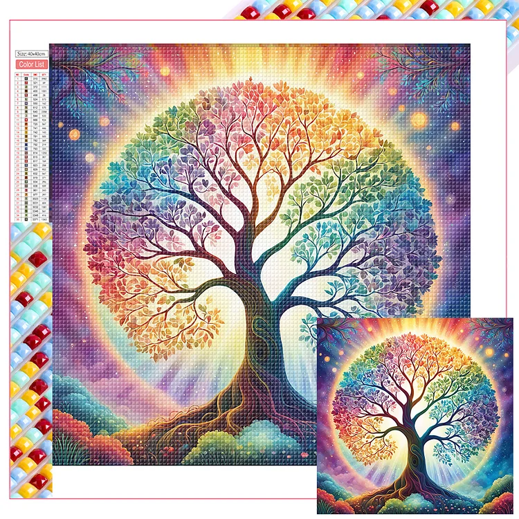 Tree 40*40CM (Canvas) Full Square Drill Diamond Painting gbfke