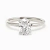 18K Yellow Gold 1.5ct Oval Cut Lab Diamond 4 Claw Prongs Solitaire Ring