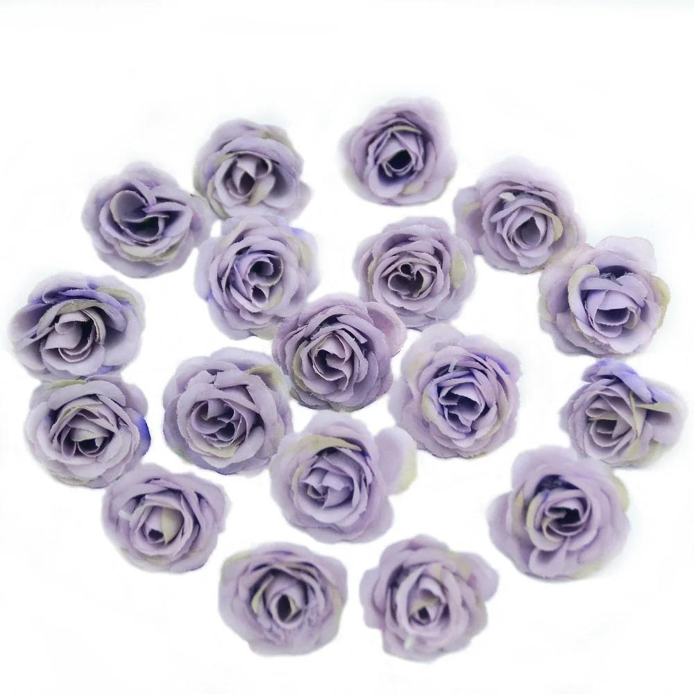 10/50/100pcs 2.5cm Mini Silk Artificial Rose Flower Heads For Wedding Party Home Decoration DIY Accessories Fake Flowers Craft
