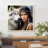 (40*40cm)Indian Beauty Wolf - Full Round Drill Diamond Painting