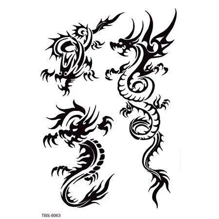 Six Styles Dragon Temporary Tattoo Stickers Tatoo Men henna Tatoo body art tattoo Waterproof temporary tattoos Kit Tattoo Art