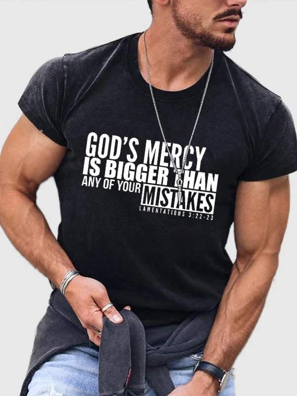 God's Mercy Is Bigger Cotton Crew Neck T-shirt
