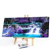 (US Only)Frameless Oil Paint By Numbers Forest Waterfall DIY Canvas Picture Craft