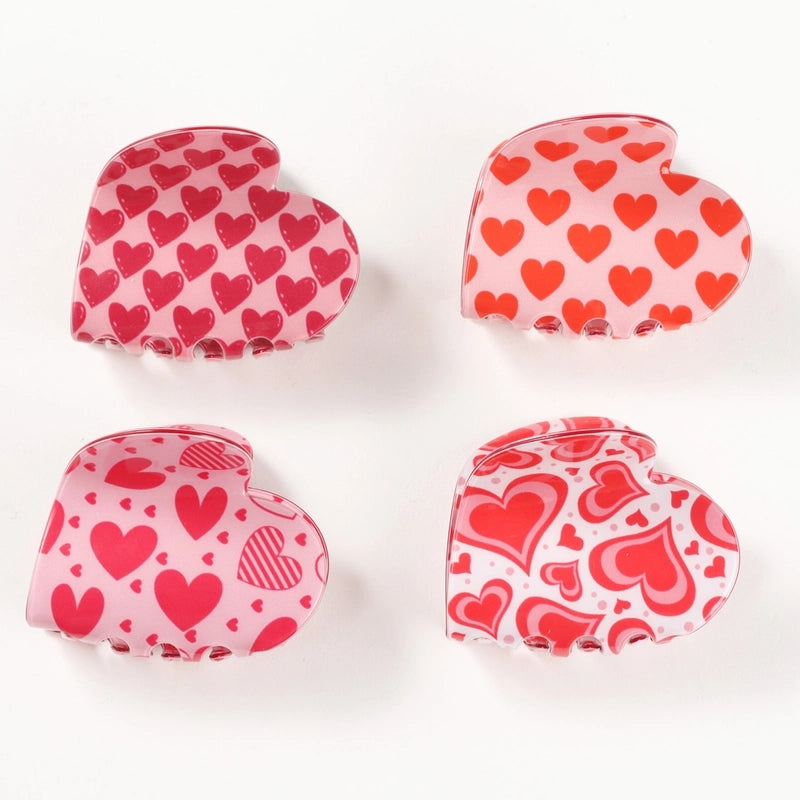 Sweet Women's Heart Shape PVC Hair Claws