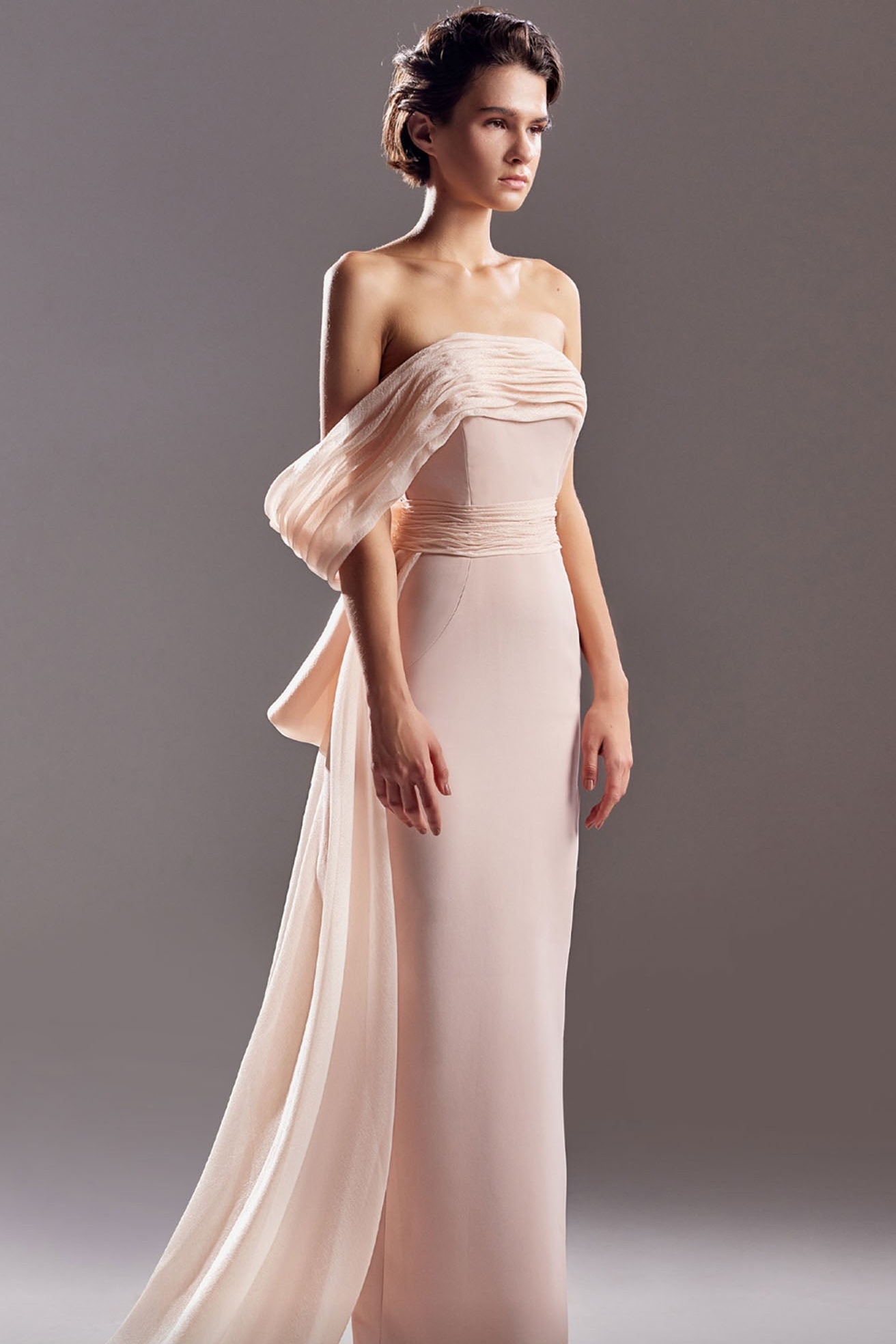 Ovlias Fabulous Strapless Ribbon-tied Slimming Sleeveless Evening Dress LY0713