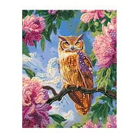 Pink Blossom Owl - Pearls Painting