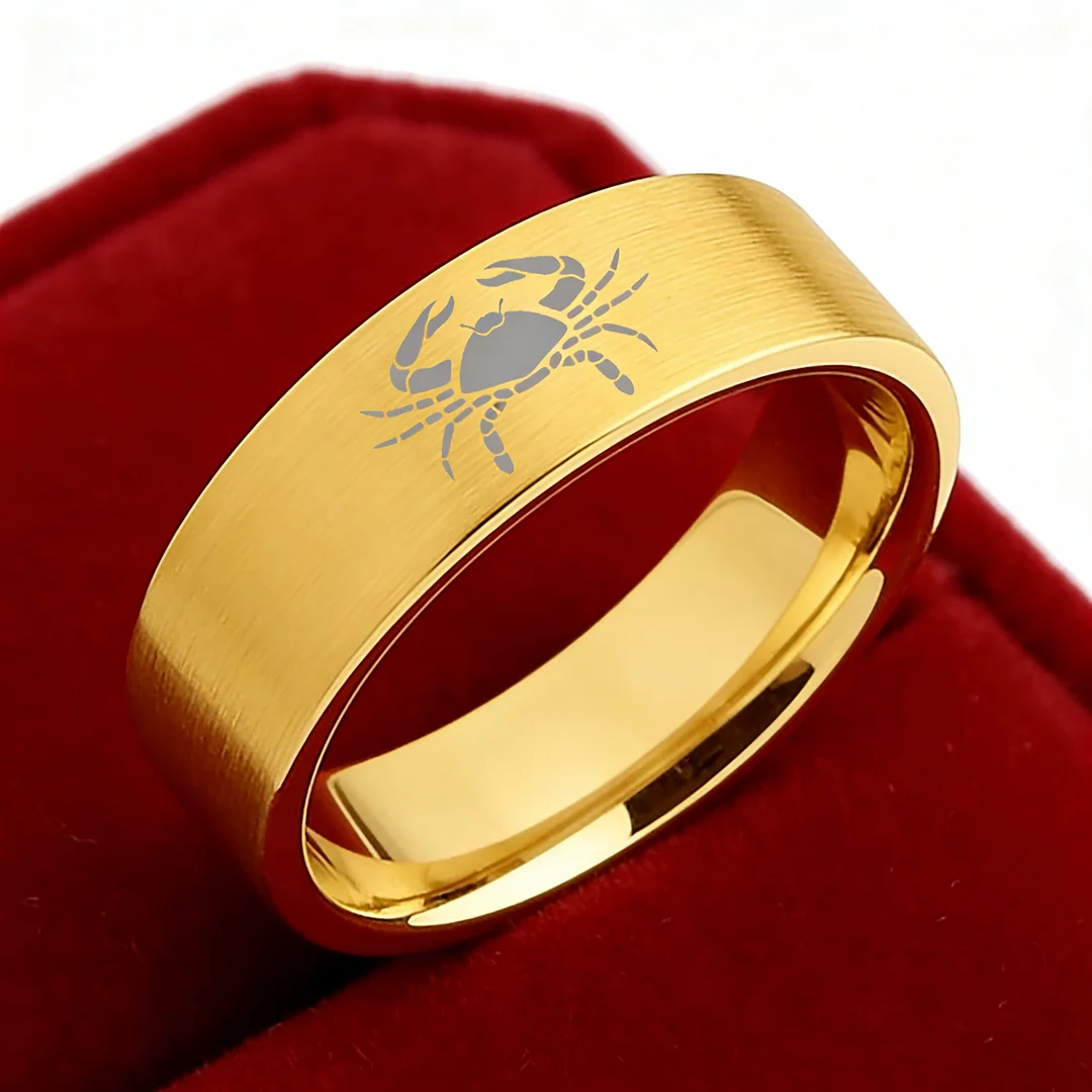 Wedding Fashion Cancer Tungsten Rings and Flat Gold Band Edge Comfort Fit for Men and Women 4MM 6MM 8MM