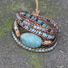 Colorful Multi Gemstone Crocheted Wristband Accessories