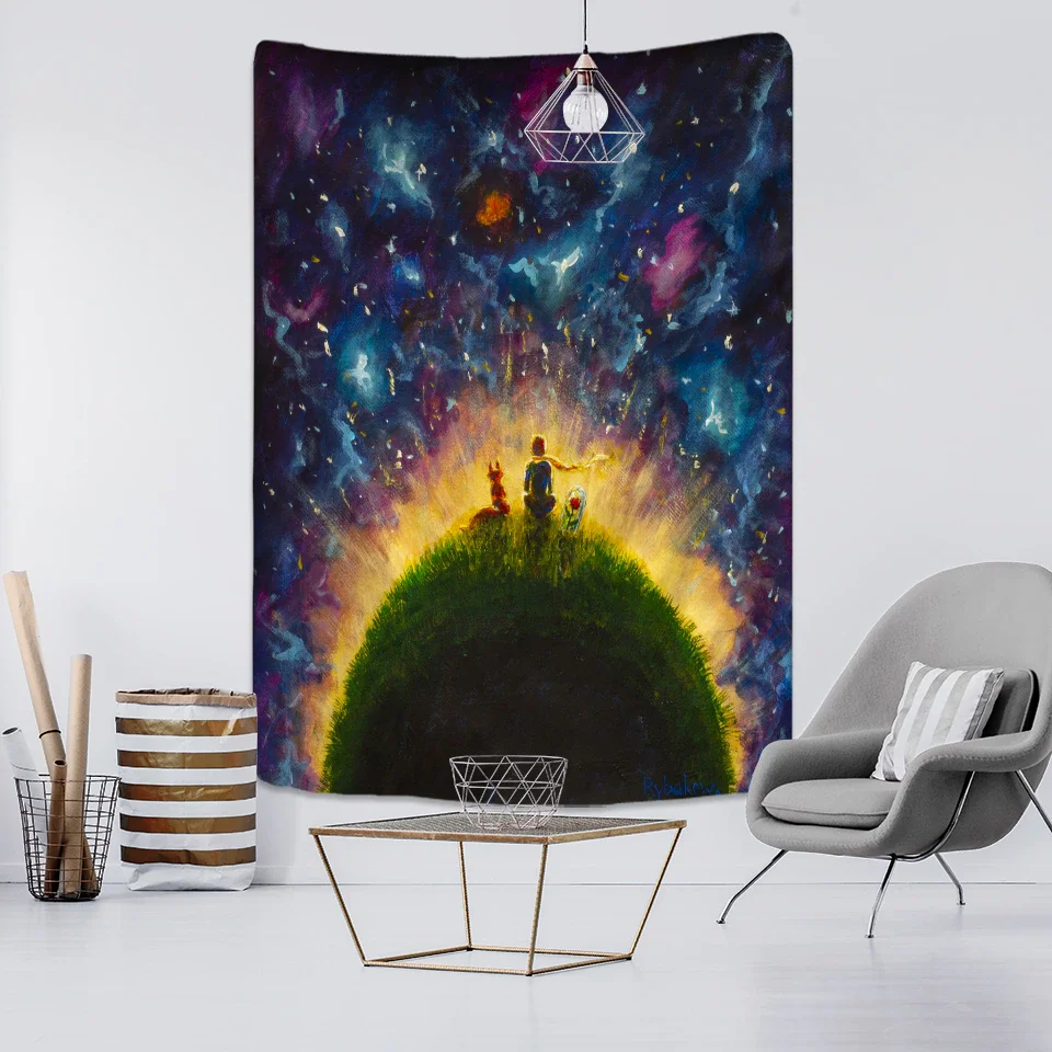 Nigikala Character Starry Sky Tapestry Wall Hanging Astronaut Psychedelic Witchcraft Dormitory Hippie Tapiz Home Decor