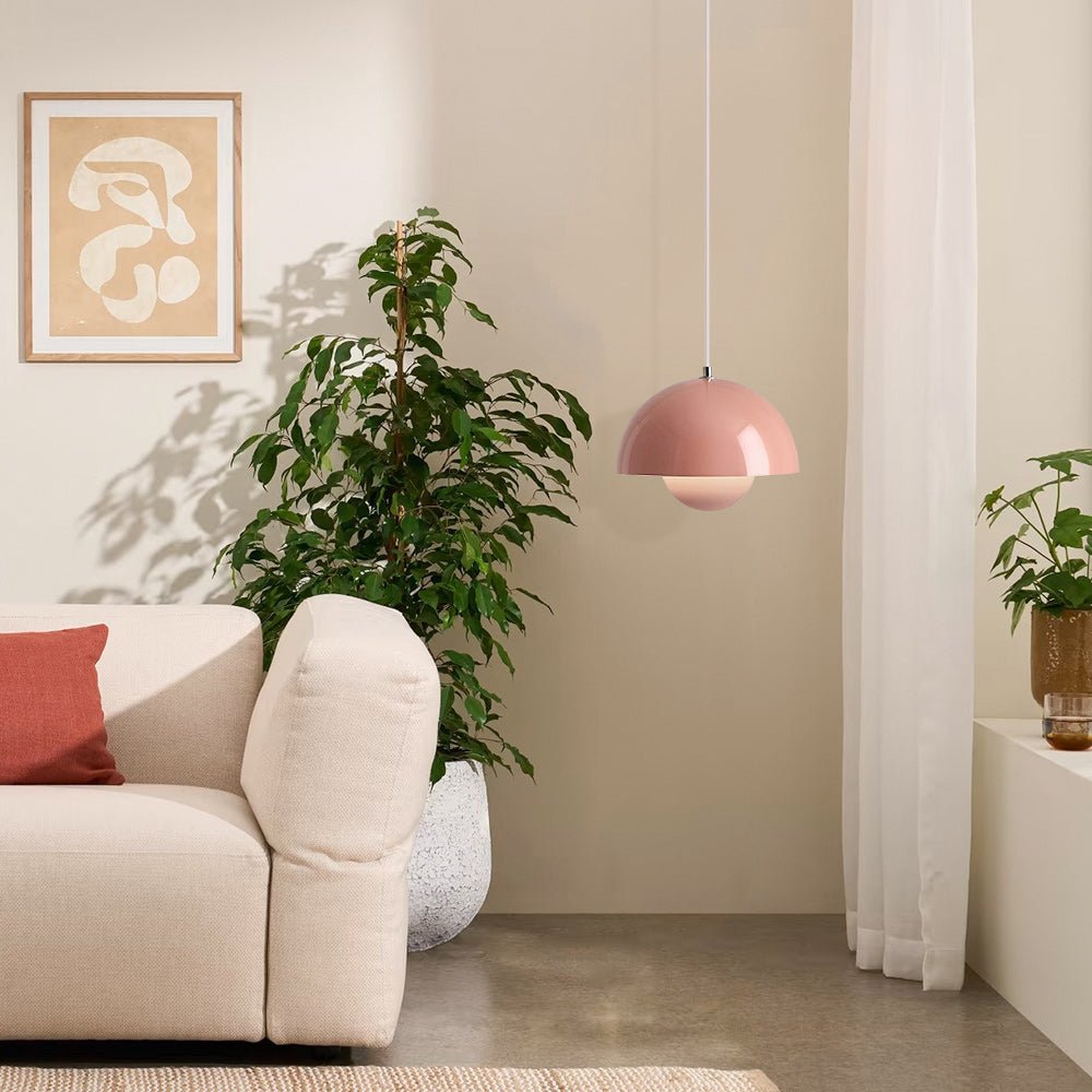 1-Light Modern Danish Dome Pendant Light Flower Design