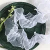  Premium Floating Ruffles Wrinkle Organza Pearls Ribbon 12cm x 9m