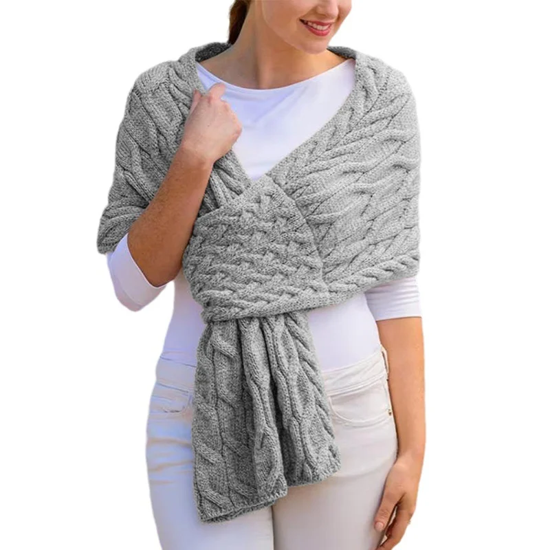 Wongn Wongn Women Knitted Shawl Scarf Autumn And Winter New Women's Scarf Women's Clothing