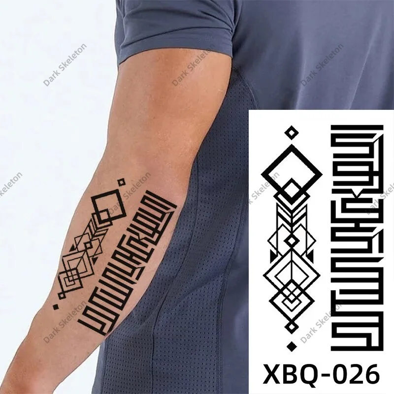 Sdrawing Black Forest Tattoo Sticker For Men Women Children Tiger Wolf Death Temporary Tattoo Fake Henna Skeleton King Animal Tatoo