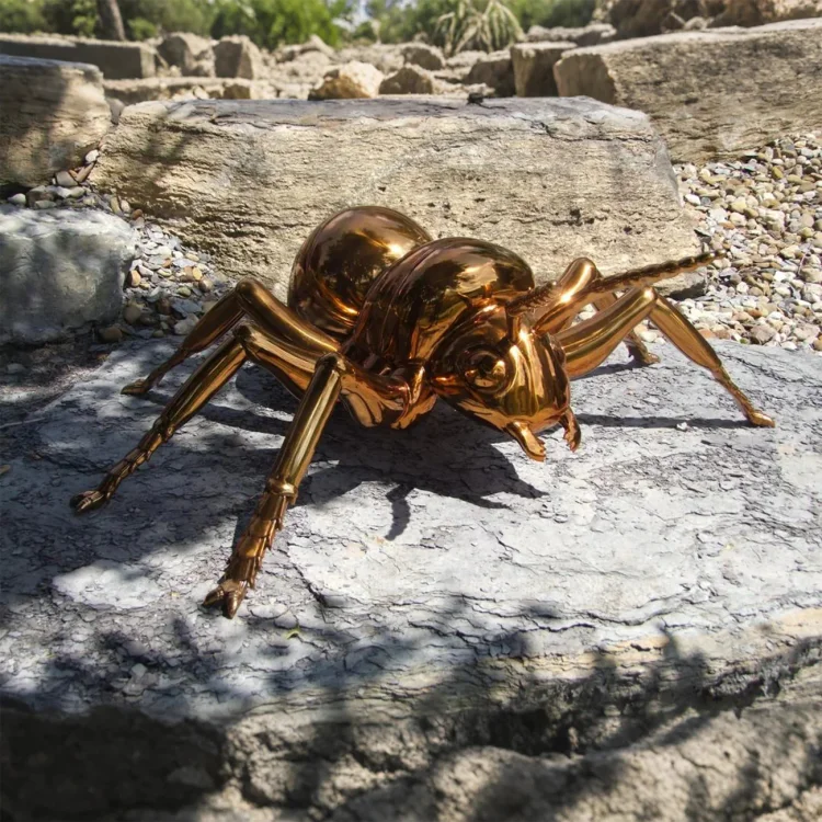 Modern Sculpture Large Gold Stainless Steel Ant Animal Sculpture