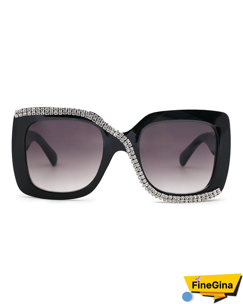 1Pair Diamond Oversized Square Sunglasses