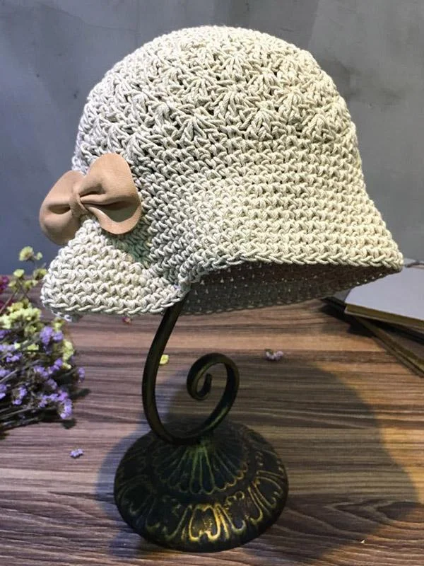 Knitting Bowknot Fresh Hat