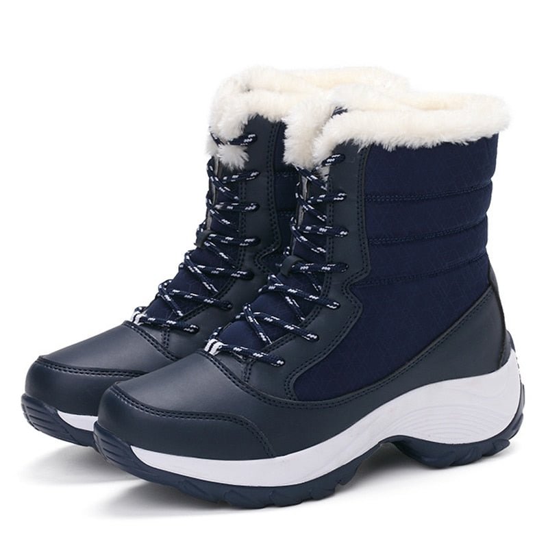 Waterproof Boots For Women In Winter and Snow Winter Shoes Snow Boots Platform For Ladies With Fur Heels Handmade