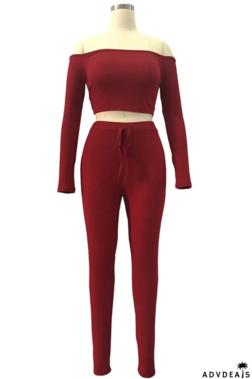 White Sportswear Solid Split Joint Bateau Neck Long Sleeve Two Pieces