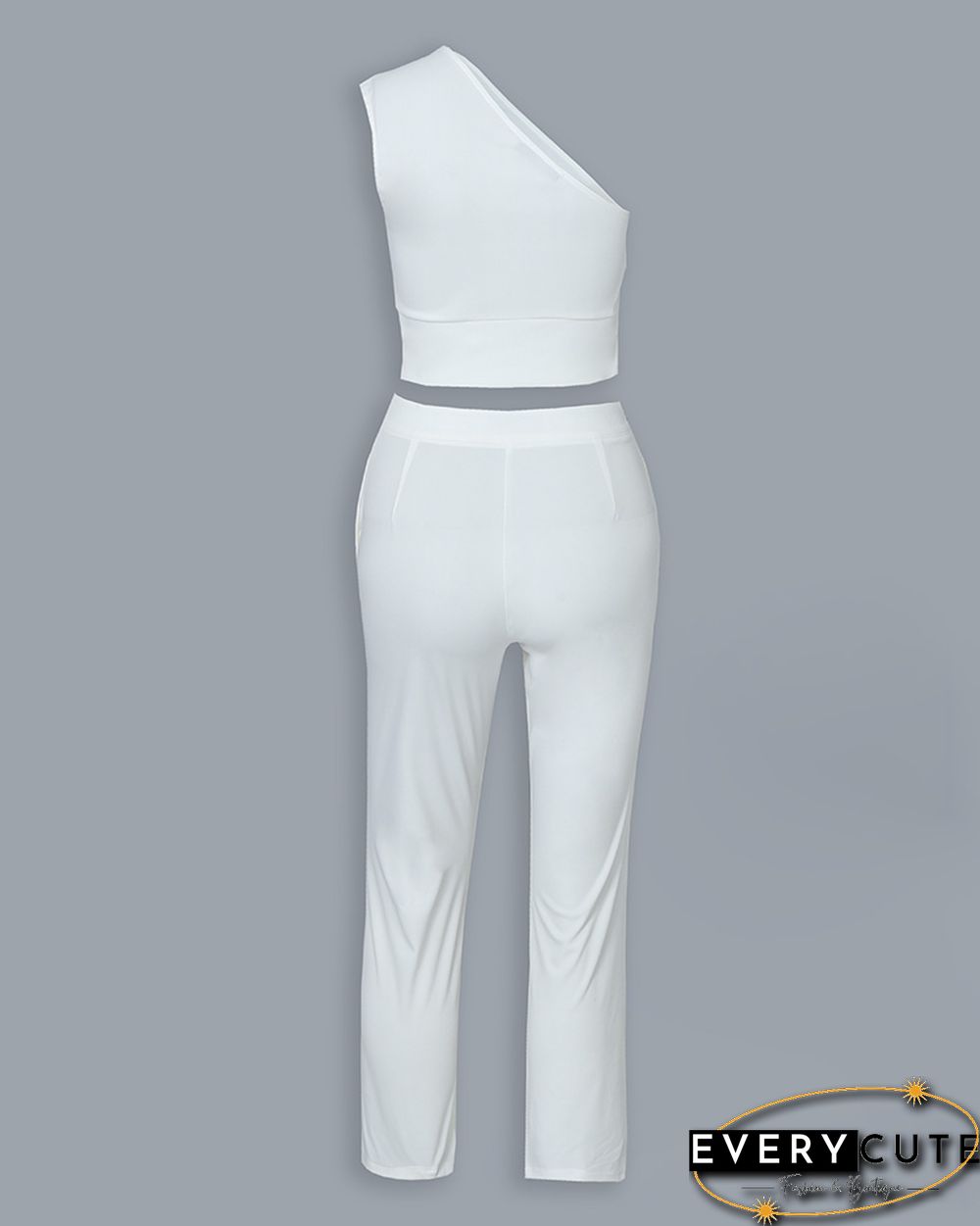 One Shoulder Tied Detail Top & High Waist Pant Sets