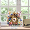 (US Local)Acrylic Special Shape Flower Bird Diamond Painting Clock Ornaments Kit