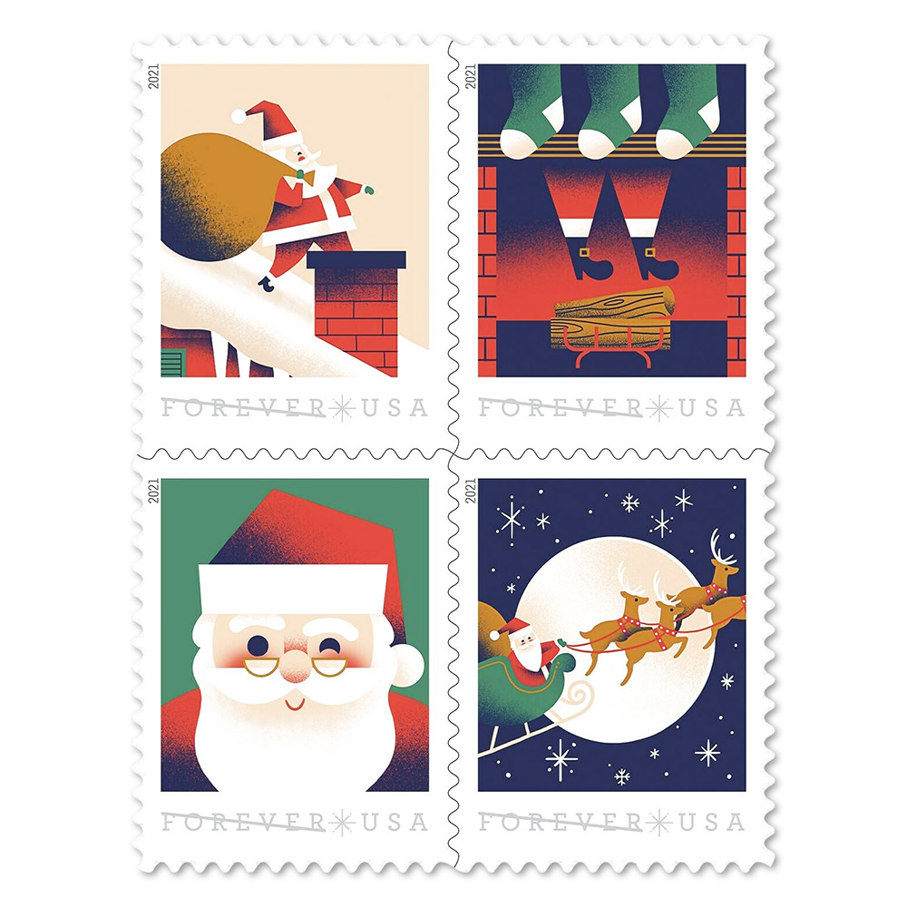 A Visit From St. Nick Self-stick Adhesive Stamps US Postal Service