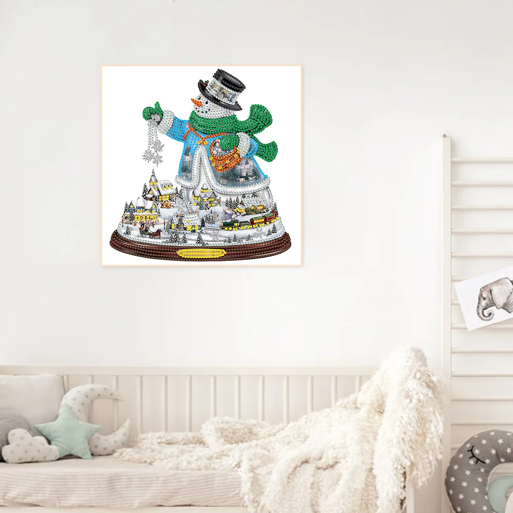 Diamond Painting - Partial Special Shaped Drill - Snowman(30*30cm)
