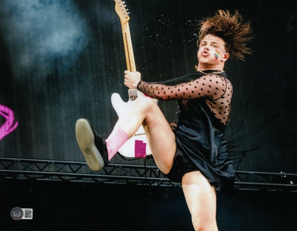 Yungblud Signed Autographed 11X14 Photo Poster painting Playing Guitar Leg Up BAS BB59667