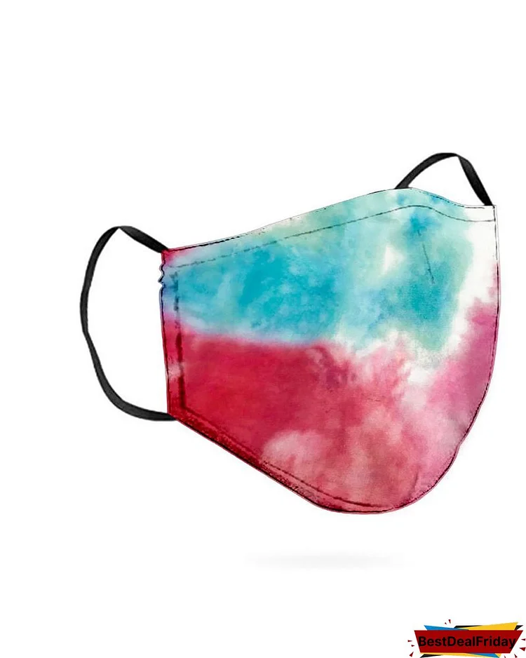 Tie Dye Print Breathing Washable Valve Face Mask (2 filters as gift) P3099311740
