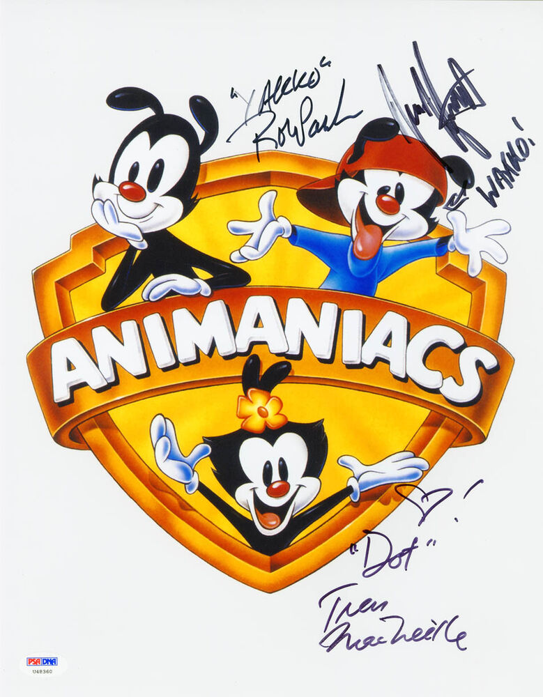 Yakko, Wakko & Dot Multi SIGNED 11x14 Photo Poster painting Animaniacs Voices PSA/DNA AUTOGRAHED