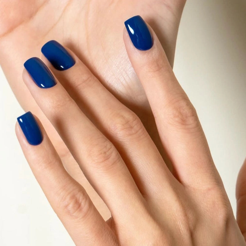 French Style Minimalist Solid Color Plastic Nail Patches 1 Set