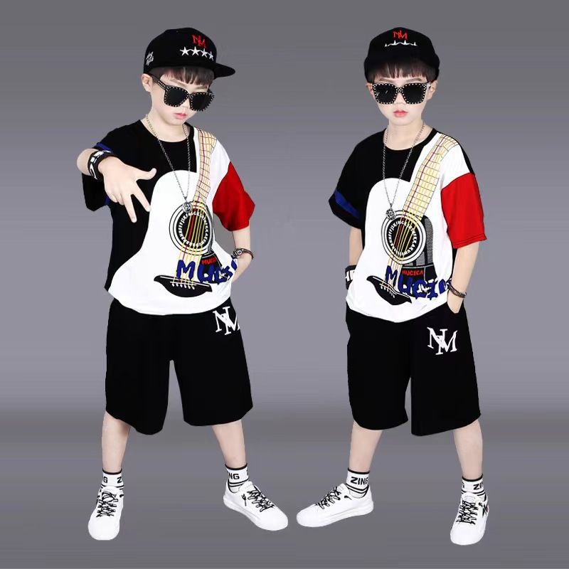 新作 ファッション プルオーバー 人気コーデ Tシャツ キッズ+パンツ 男の子 セットアップ