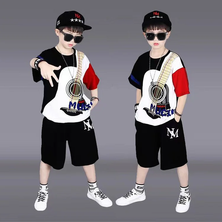 新作 ファッション プルオーバー 人気コーデ Tシャツ キッズ+パンツ 男の子 セットアップ